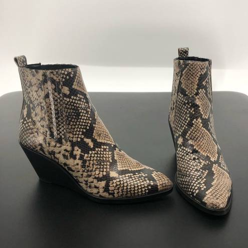 Treasure & Bond  Natalie Wedge Ankle Booties Boots Snakeskin