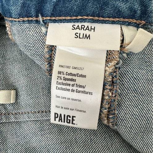 Paige  Sarah Slim Jeans With Exposed Pockets and Belt Porto, 28