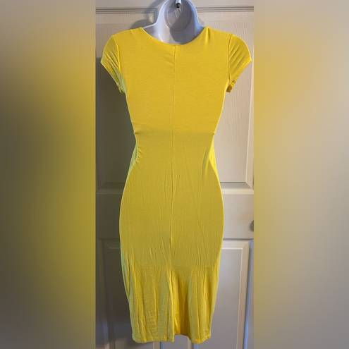 See You Monday  Los Angeles Women’s Midi Knit Yellow Bodycon Dress Size Small‎