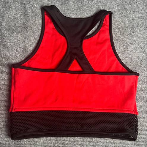 Flirtitude  Women's Workout Out Athleisure  Active Sports Bra Top  With Mesh Sz L