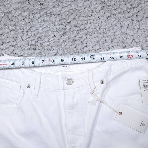 Good American  Good 90s Duster Natural Fray White Jeans High Rise Size 14 32