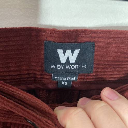 W By Worth  burnt Sienna corduroy flare pants size X0 ( 00 )