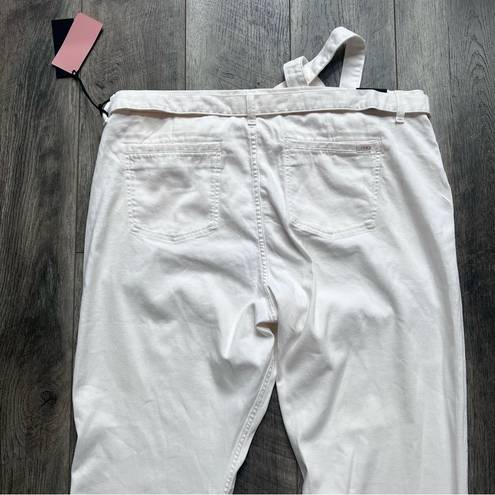 7 For All Mankind Jen7 by  Belted Wide Leg Trouser Pants Size 18 Off White NWT