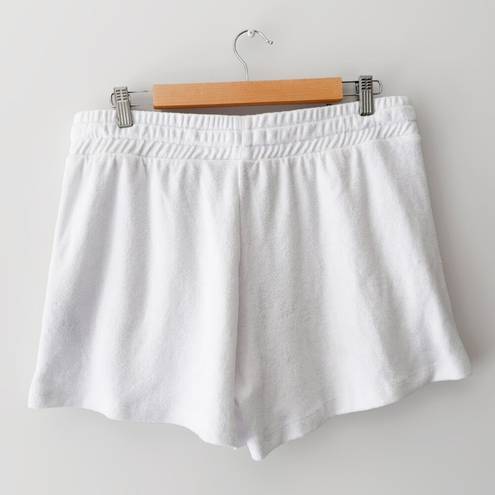 DKNY  Sport Women's White Towel Terry Cloth Drawstring Shorts Size M