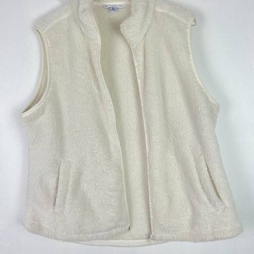 Southern Tide  Peggy Sherpa Fleece Vest in White Alyssum Size XL EUC D2517