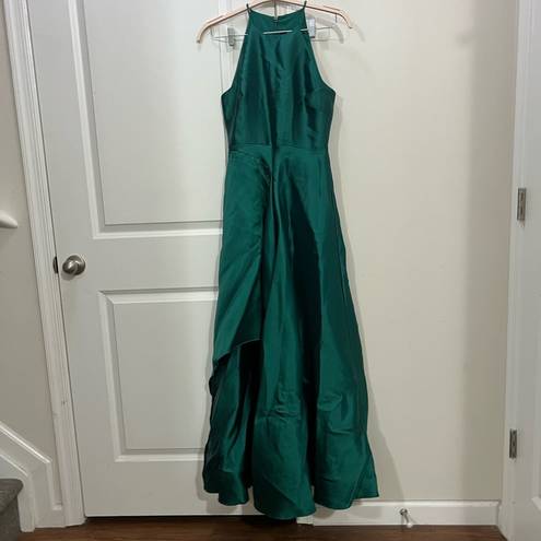 Badgley Mischka  Marine Green Stretch Mikado Gown Size 4 US $650