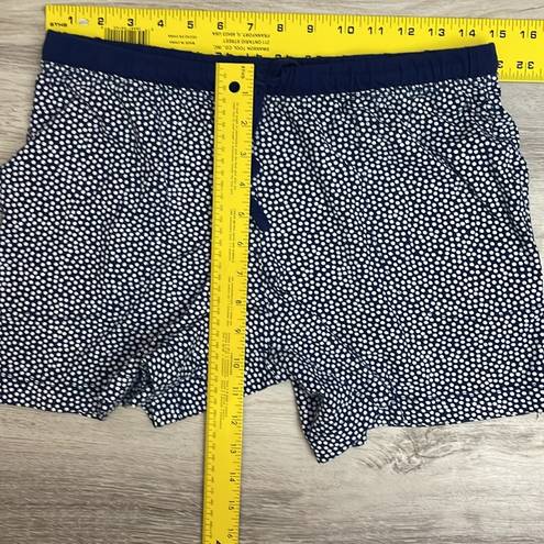 Carole Hochman Blue & White Elastic Drawstring Waist Pull On Sleep Shorts Small