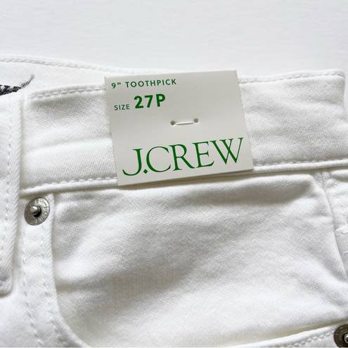 J.Crew  Petite 9" toothpick jean in white wash Size 27P NWT