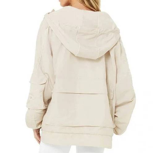 Alo Yoga Alo Reversible Legion Jacket Bone Fleece Sherpa Oversized Beige Cream Hooded XS