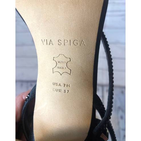 Via Spiga  Pavlina Strappy Sandal inblack satin size 7