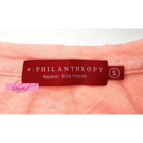 n:philanthropy Abigail Deconstructed Tee Coral Distressed Destroyed Cut-Out Top