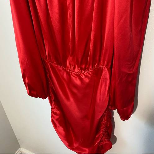 Amanda Uprichard  Silk Minikleid Avra Red Ruched Mini Dress