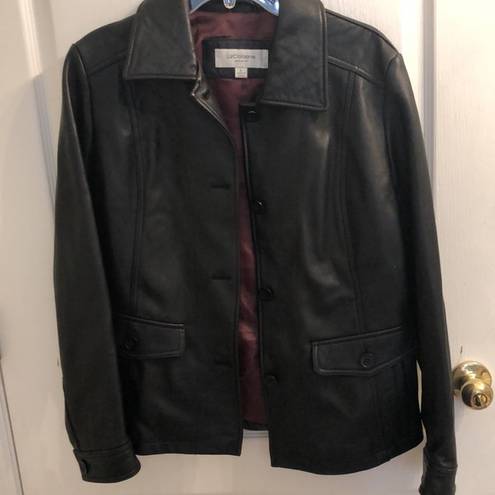 Liz Claiborne  Black Leather Coat