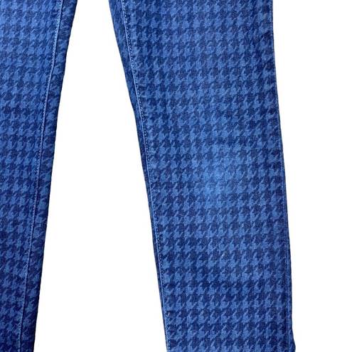 Pilcro  Anthropologie Jeans Women's 28" Blue Serif Skinny Houndstooth Stretch