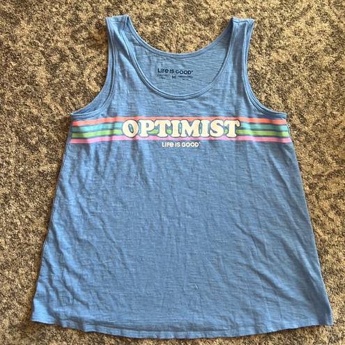 Life is Good  Women's Optimist Retro Stripe Textured Slub Tank