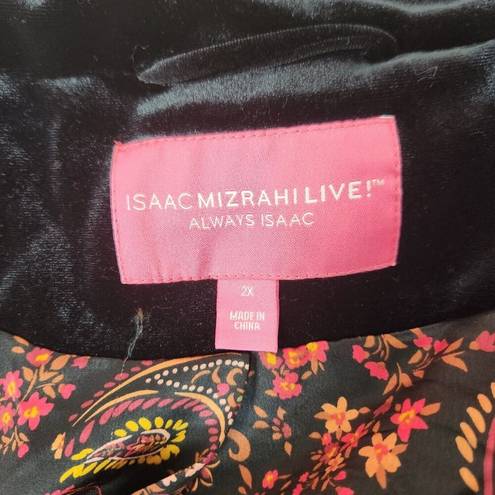 Isaac Mizrahi  Live! Always Isaac Velvet Puffer Jacket Pitch Black 2X NWOT