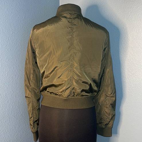 AQUA  Olive Green Bomber Jacket Size M