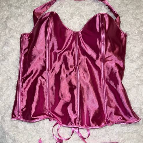 Frederick's of Hollywood  Pink Halter Top Corset Size 38