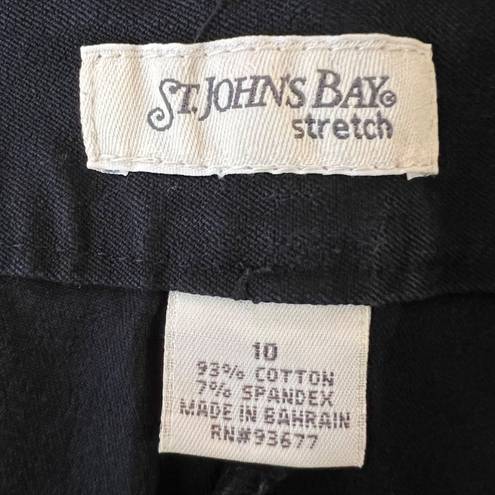 St. John’s Bay St. Johns Bay Womens Khaki Pants Trousers Stretch Bootcut Black Size 10