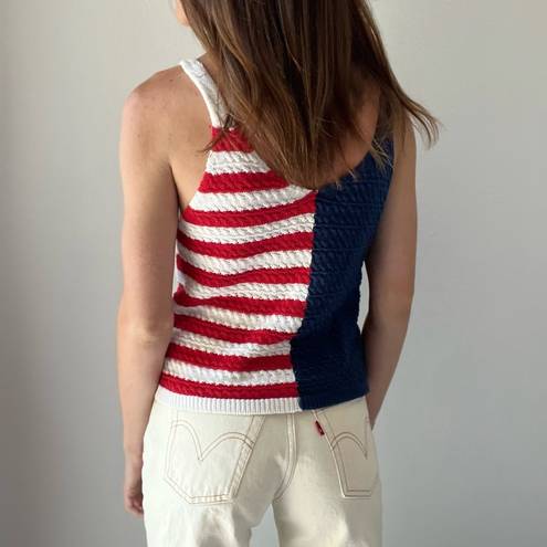 The Moon  & Madison American Flag Knit Tank Top