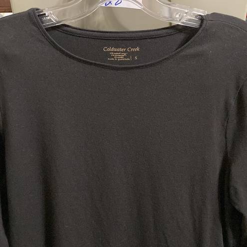 Coldwater Creek  long sleeve black tee size s