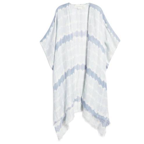 Treasure & Bond  Tie Dye High-Low Wrap Blue Shibori Stripe