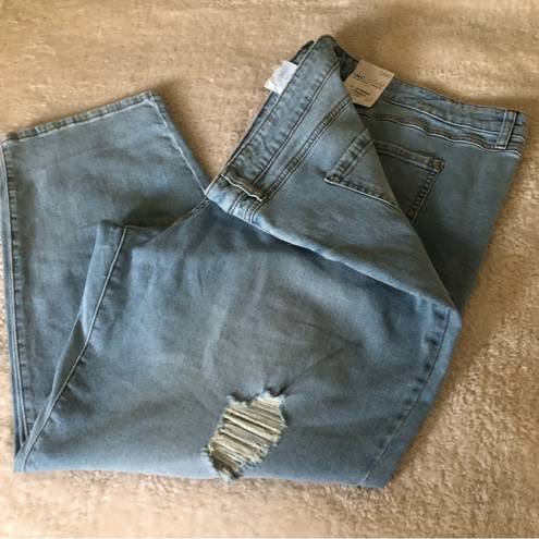 INC  JEANS International Concepts size 24 NWT high-rise distressed STRAIT CUT