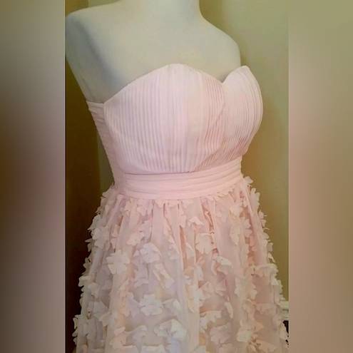 Krass&co London Dress  ModCloth Pale Pink Flower Appliqué Strapless Formal Dress Size 4