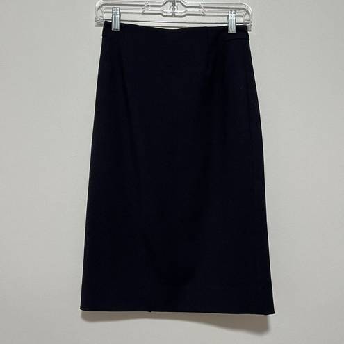 MM.LaFleur M.M. LaFleur The Cobble Hill Washable Wool Twill Navy Blue Pencil Career Skirt