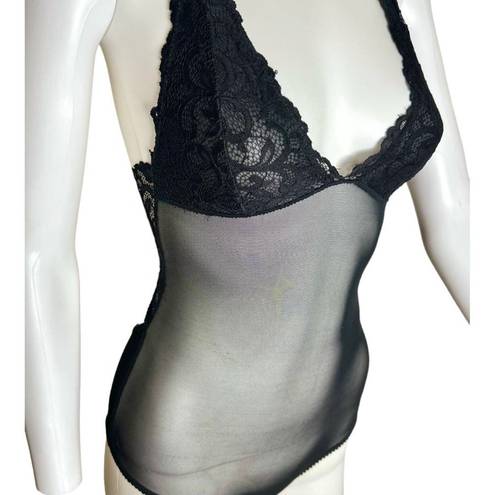 Marilyn Monroe Womens MEDIUM black lace-Detail Open Back bodysuit MARYLIN MAROE​