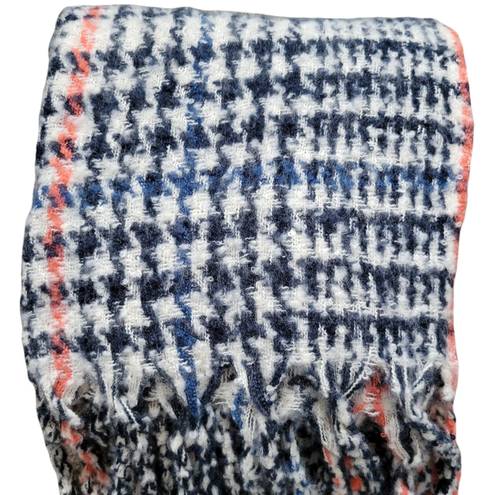 Houndstooth Pistol Gwen blue/coral  Gwen fring scarf 22x52