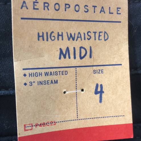 Aeropostale  Black High Waisted MIDI Shorts Size 4