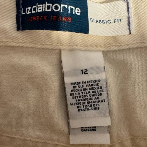 Liz Claiborne  Vintage 90’s Cream 6” High Rise Denim Mom Shorts