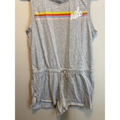 Nike  Grey One Piece Romper Rainbow Stripe Cotton Lounge Set Size Small