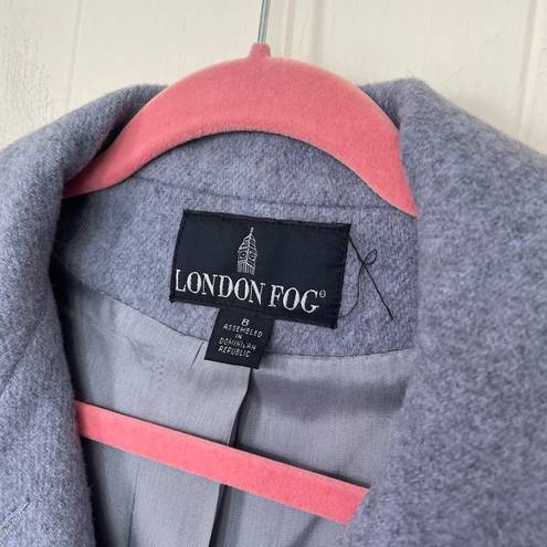 London Fog  Light Blue Wool Blend Winter Over Coat ~ Women’s Size 8