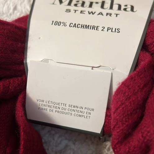 infinity MARTHA STEWART 2 ply Cashmere Cable Loop Ribbed  Scarf in Burgundy