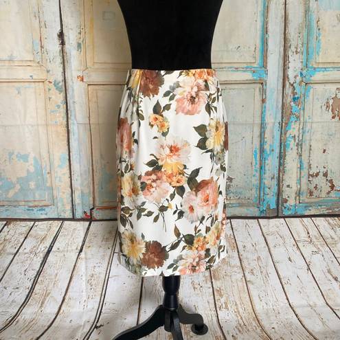 Catherine Malandrino Women's Floral Print Lined Straight Skirt Size Small