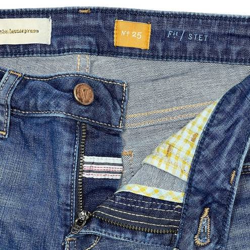 Pilcro  Anthropologie Jean Shorts Size 25" Blue Stet Low-Rise Roll-Up Hem Stretch