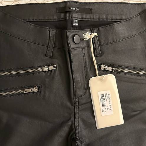 Harper NWT  (Francesca’s) Coated Black Skinny Jeans, zip pockets, ankle zip 10/30