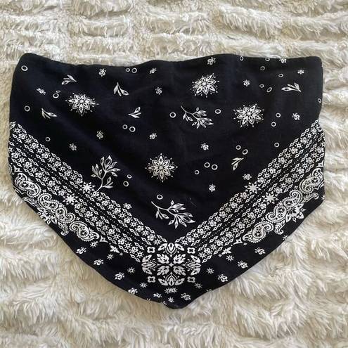 Forever 21 	Black White Paisley Tube Top Size Small