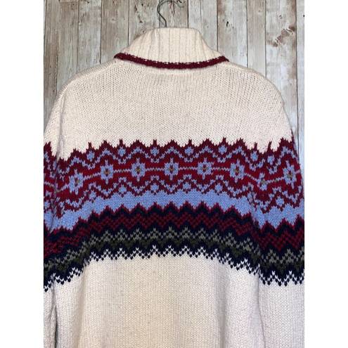 L.A.M.B. Women's Vintage Langenis s Wool Blend Fair Isle Turtleneck Sweater Size XL