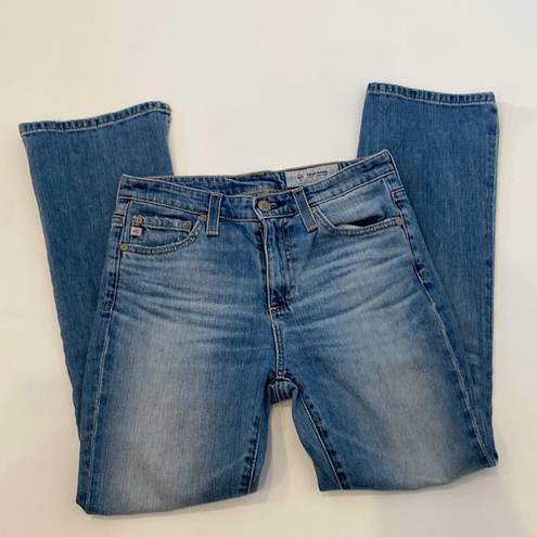 AG Adriano Goldschmied  The Jodi Crop Denim Blue Jeans Flare Slit Hem EUC Sz 25