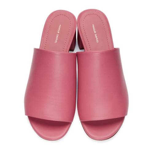 L.A.M.B. Mansur Gavriel Leather Mules Slides Bubblegum Pink Sz:38.5