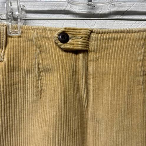 Eddie Bauer Vintage  corduroy pencil skirt pockets cotton size 10 pale yellow tan