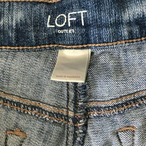 The Loft  Outlet Distressed Blue Girlfriend Jeans Women's Size 8 Petite 8P