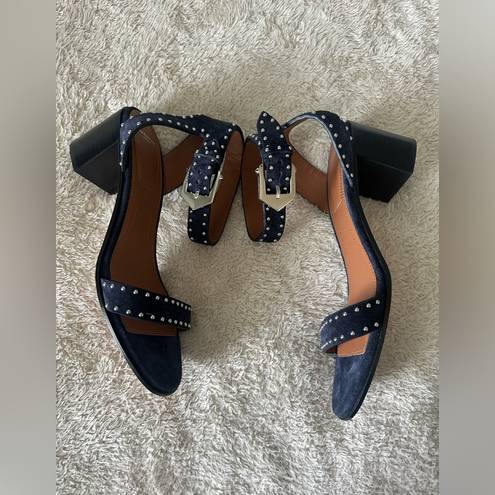 Givenchy  Paris navy blue studded chunky heel sandal size 38.5