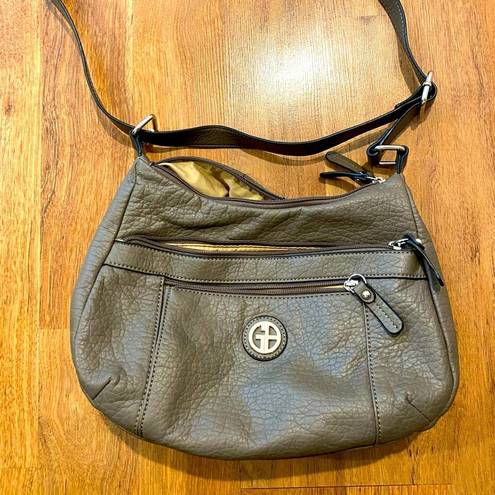 Giani Bernini  Pebble Gray Hobo Shoulder Bag Lux Faux Leather