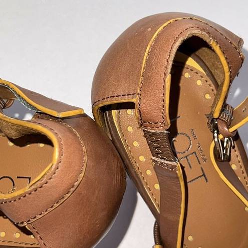 Loft Ann Taylor  Sandals Leather Size 9 Brown 3" Heel Woman’s Open Toe Buckle