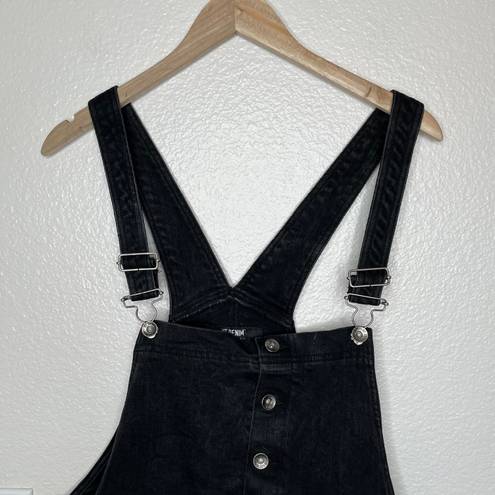 Hot Topic denim black shortalls (short overalls) size large