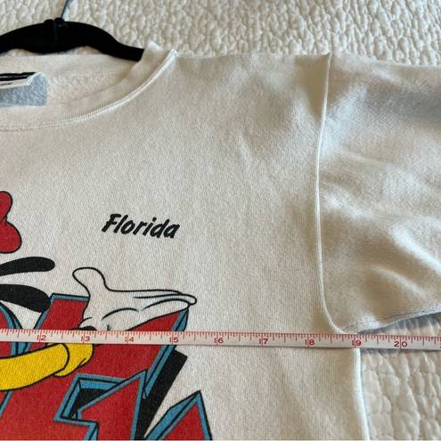 American Vintage Vintage Tultex White Disney Goofy Florida Crewneck Sweatshirt Medium